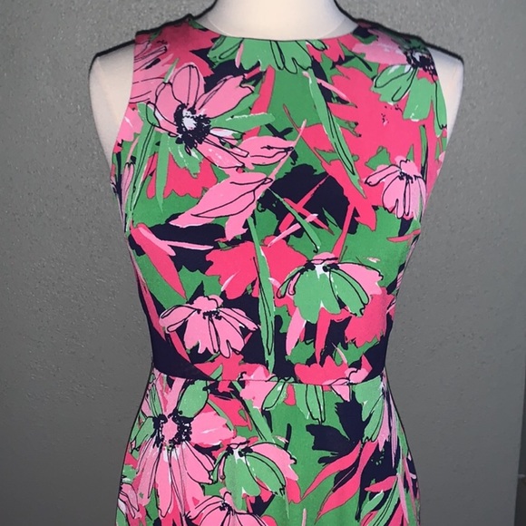 Taylor Navy Blue Pink Floral Sleeveless Maxi Dress - Picture 2 of 8